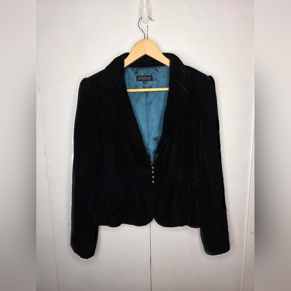 Marquis Jackets & Blazers - Marquis Lined Black Velvet Women's Jacket, Med, Long Sleeve.